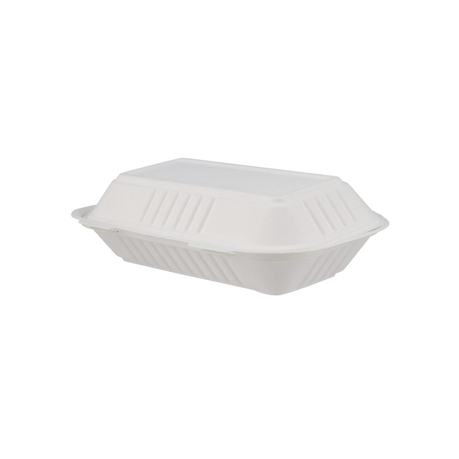 9″ X 6″ 2-COMPARTMENT BIODEGRADABLE BAGASSE CLAMSHELL