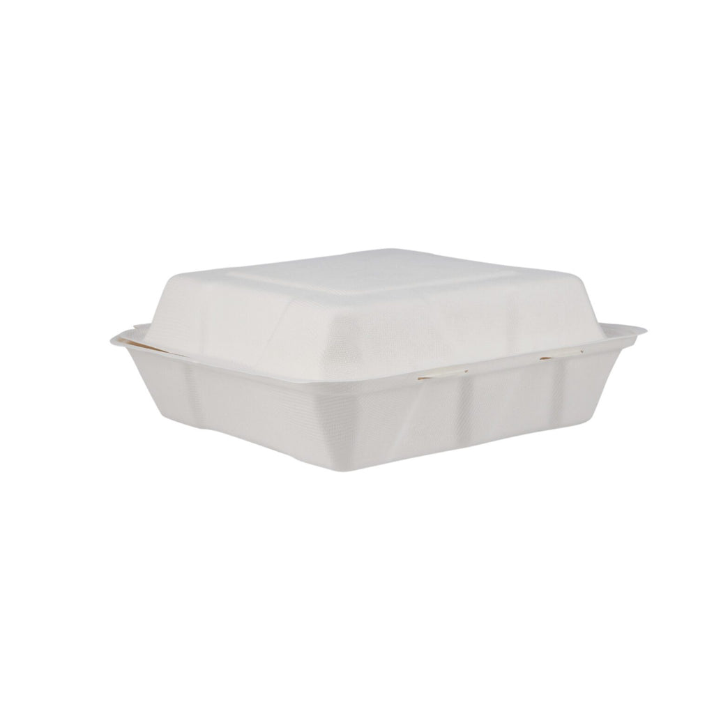 9″ X 9″ 3-COMPARTMENT BIODEGRADABLE BAGASSE CLAMSHELL
