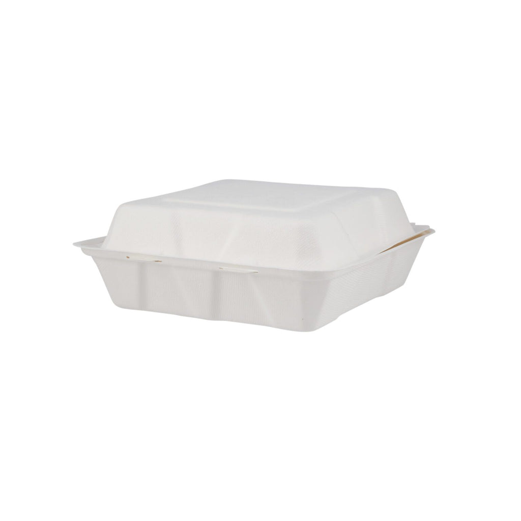 9″ X 9″ 3-COMPARTMENT BIODEGRADABLE BAGASSE CLAMSHELL